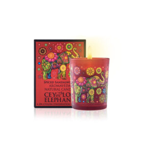 SPA CEYLON - SPICED SANDALWOOD AROMAVEDA NATURAL CANDLE - Sandelholz Vetiver Ayurveda Duftkerze, aus der Serie "Ceylon Elephant"